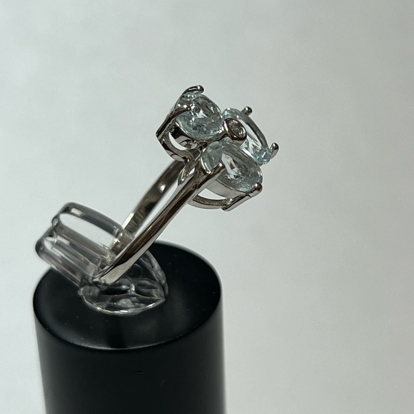 New Real Light Blue Topaz 925 SS Ring - Picture 3 of 4